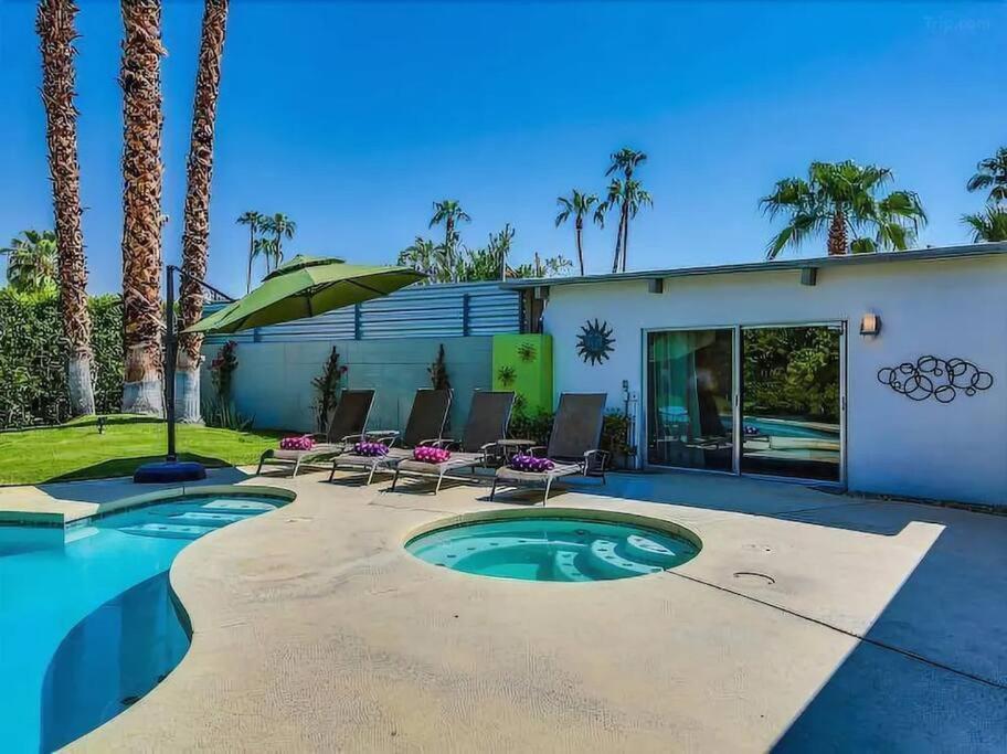Serene 4 Bed 3 Bath Heated Pool Natural Backyard Heart Of Palm Springs Luaran gambar